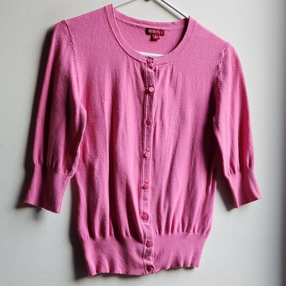 Merona Pink Feminine Button Down Cardigan Size Small - Picture 3 of 14
